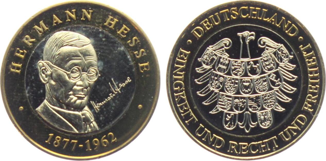 Deutschland BRD Medaille ohne Jahr Hermann Hesse Dichter Nobelpreis BU Deutschland BRD Medaille ohne Jahr Hermann Hesse Dichter Nobelpreis BU