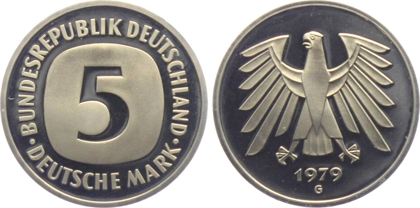 Deutschland - BRD 1979 G 5 Mark - Heiermann Proof Русские монеты из драгоце...