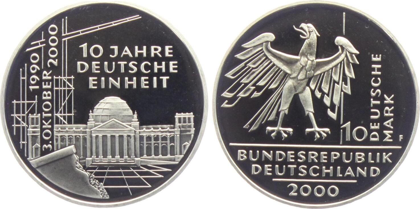 Deutschland - BRD 10 Mark 2000 F 10 Jahre Deutsche Einheit ...