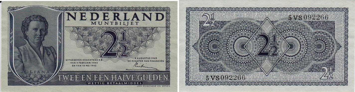 Banknote Niederlande 25 Gulden 1949 Königin Juliana Unc Ma Shops 