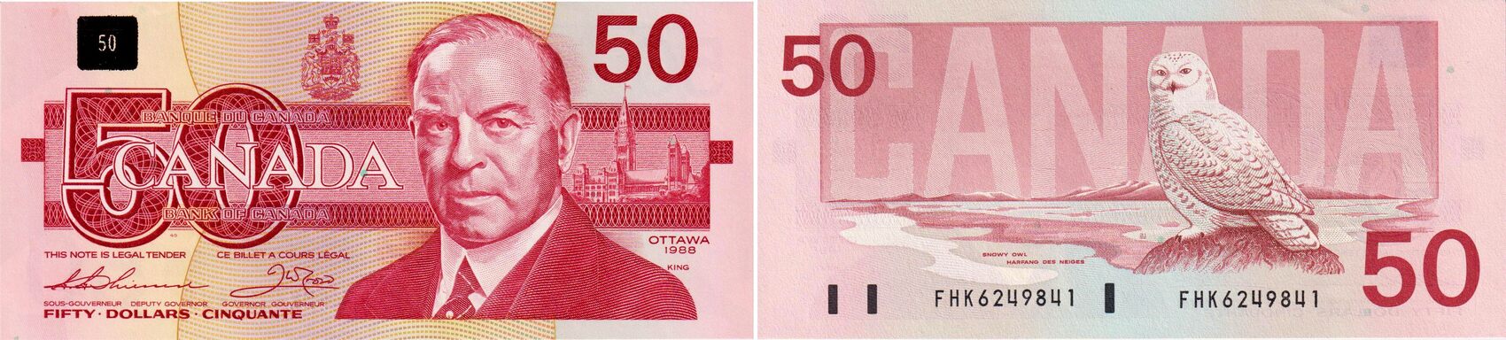 Pink 50 Dollar Bill