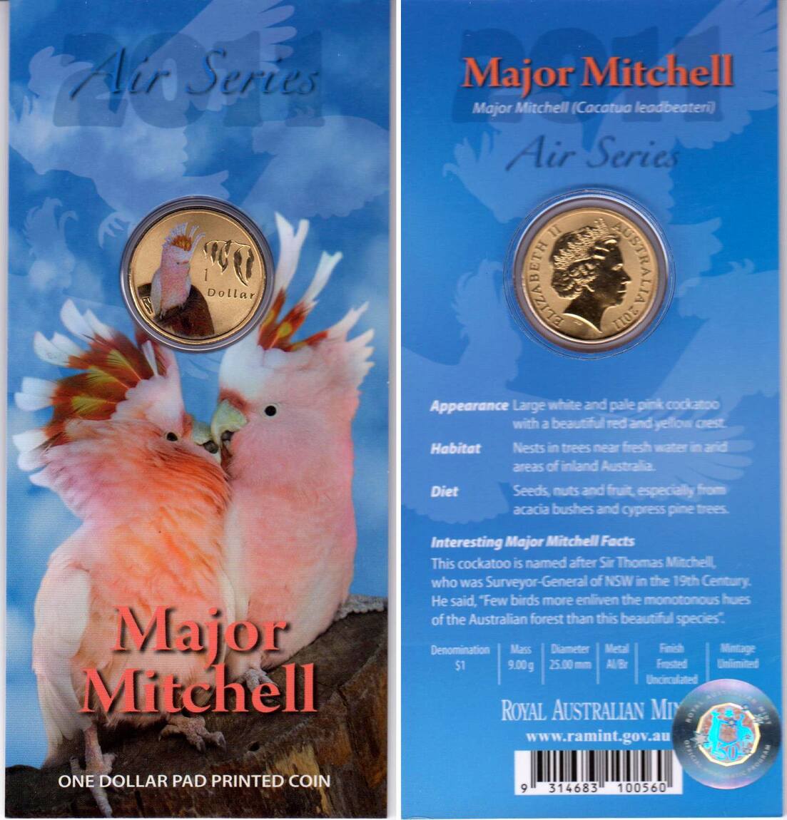 australien-1-dollar-2011-kakadoo-kakadu-major-mitchell-air-series