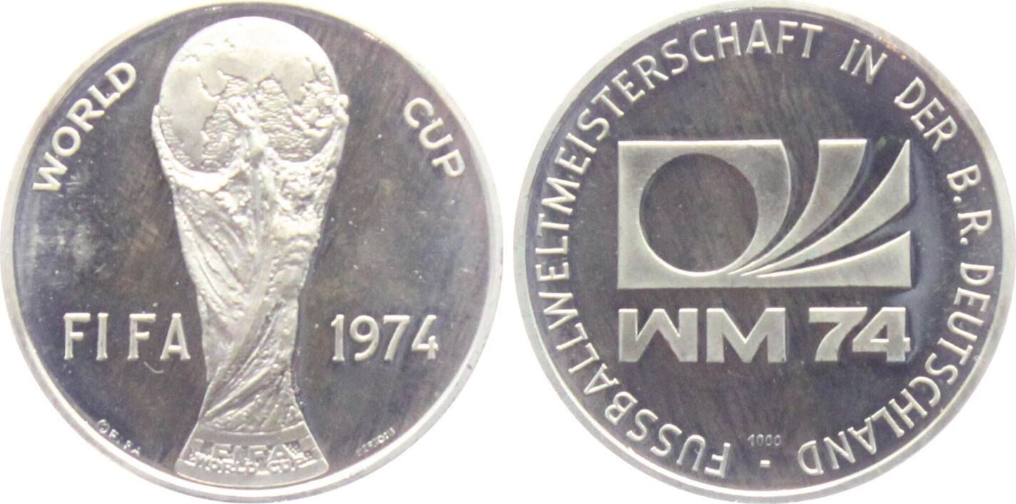 Médaille Coupe Du Monde FIFA 1974 Allemagne - Argent 999/1000 - 69,8g - Qualité Belle Épreuve