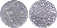 Polen 5 Zloty 1974 Fischer beim Netze einholen vz 9.18 US$  +  8.03 US$ shipping