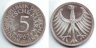 Deutschland 5 Mark 1967 F Silberadler ss 17.26 US$  +  11.49 US$ shipping