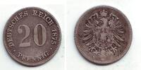 20 Pfennig 1875 E Kaiserreich 20 Pfennig kleiner Adler s-ss