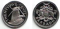 Barbados 25 Cents Vögel - Pelikan - Windmühle - Zuckermühle -