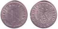 1 Pfennig 1945 E Drittes Reich Kursmünze f.st