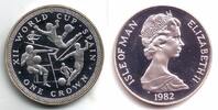 1 Crown 1982 Isle of Man Fussball WM 1982 in Spanien - 3 Spielszenen PP - in Kapsel
