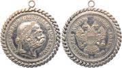 Österreich - Ungarn Medaille Franz Joseph I. (1848 - 1916) gefaßt mit Aufhängeöse -