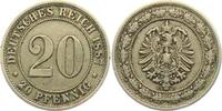 20 Pfennig 1887 E Kaiserreich 20 Pfennig - kleiner Adler ss-vz min. RF