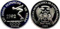 St. Thome & Principe 1000 Dobras Olympische Spiele 1992 in Barcelona - Schwimmen -