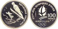 100 Francs 1991 Frankreich Olympische Spiele 1992 in Albertville - Skispringen PP - in Kapsel