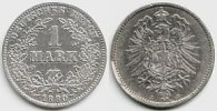 Kaiserreich 1 Mark 1880 J 1 Silber-Mark - kleiner Adler ss 70.27 US$  zzgl. 11.67 US$ Versand