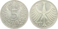 Deutschland - BRD 5 Mark 1968 F Silberadler ss 17.26 US$  +  11.49 US$ shipping