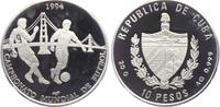 Kuba 10 Pesos Fußball Weltmeisterschaft 1994 in USA - Spieler vor Golden Gate Bridge -