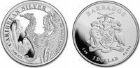 Barbados 1 Dollar / 1 Silberunze Karibisches Seepferdchen - Meerestiere -