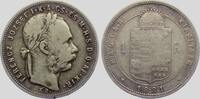 1 Forint 1881 KB Haus Habsburg - Österreich-Ungarn Kaiser Franz Joseph I. (1849-1916) mit Lorbeerkranz ss