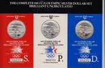 USA 3x 1 Dollar - Set Olympische Spiele Los Angelas 1984 - Discuswerfer -