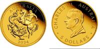 Australien 5 Dollar Quarter Sovereign - 125 Jahre Perth Mint -