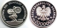200000 Zlotych 1991 Polen Olympische Sommerspiele 1992 in Barcelona - Gewichtheben PP in Kapsel