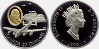 Kanada 20 Dollars Flugzeug - Lancaster 683 AVRO - Portrait vergoldetes Inlay -