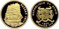 Benin 1.500 Francs 1/25 Unze Goldmünze - Segelschiff Passat von 1911 -