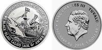 Tuvalu 1 Dollar Blag Flag-Serie - Segelschiff Kingston - 1 Silberunze -