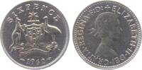Australien 6 Pence Emu und Känguruh Wappen - Elisabeth II. (1952-2022) -