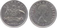 Australien 6 Pence Emu und Känguruh Wappen - Elisabeth II. (1952-2022) -