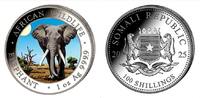 Somalia 100 Shilling Elefant - 1 Silberunze -
