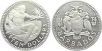 Barbados 10 Dollars Neptun mit Fisch und Dreizack -