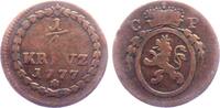 Pfalz, Kurlinie 1/4 Kreuzer Karl Theodor (1742-1799) -