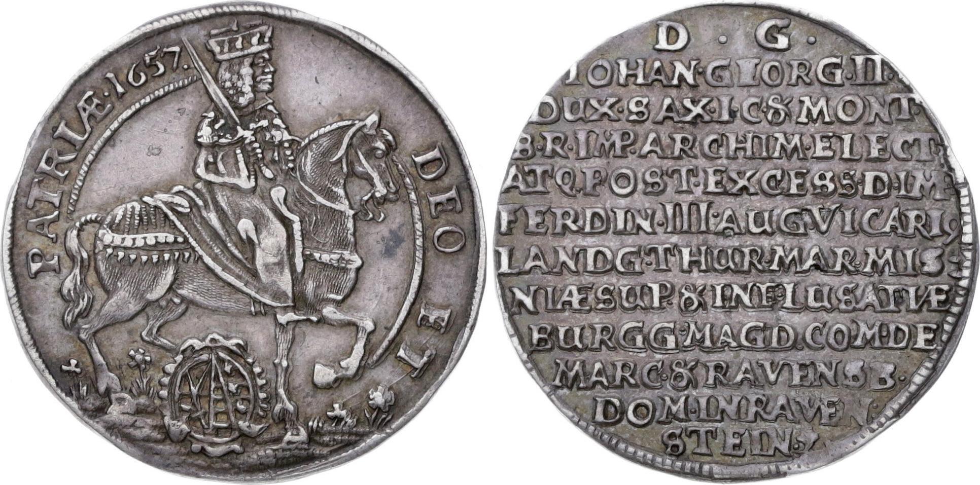 Sachsen-Albertinische Linie 1/4 Taler 1657 Johann Georg II