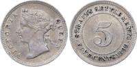 Malaysia-Straits Settlements 5 Cents Victoria 1837-1901. -