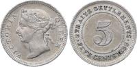Malaysia-Straits Settlements 5 Cents Victoria 1837-1901. -