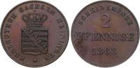 Sachsen-Meiningen 2 Pfennig Georg II. 1866-1914. -