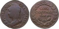Frankreich 5 Centimes Erste Republik. -