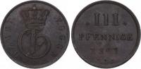 Mecklenburg-Strelitz 3 Pfennig Georg 1816-1860. -