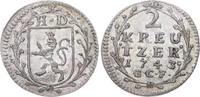 Hessen-Darmstadt 2 Kreuzer Ludwig VIII. 1739-1768. -