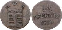 Sachsen-Weimar-Eisenach 1 1/2 Pfennig Carl Friedrich 1828-1853. -