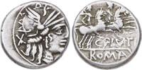 Republik Denar C. Plutius 121 v. Chr.. -