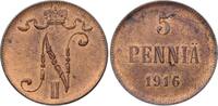 Finnland 5 Penniä 1 Nikolaus II. von Russland 1894-1917. -