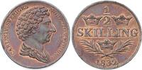 Schweden 1/2 Skilling Karl XIV. Johann 1818-1844. -