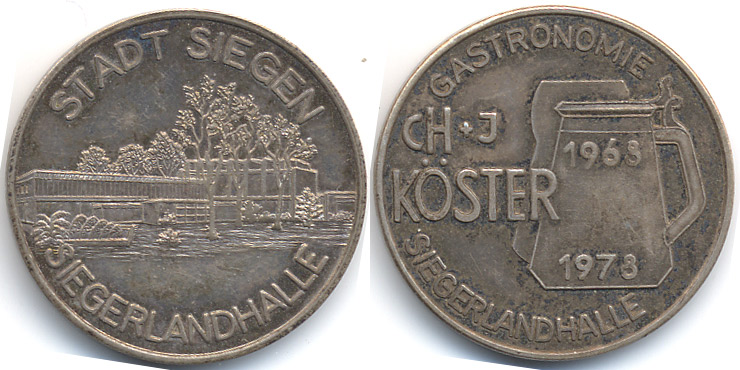 BRD - Siegen Silber? Medaille 1978 Stadt Siegen Siegerlandhalle ...