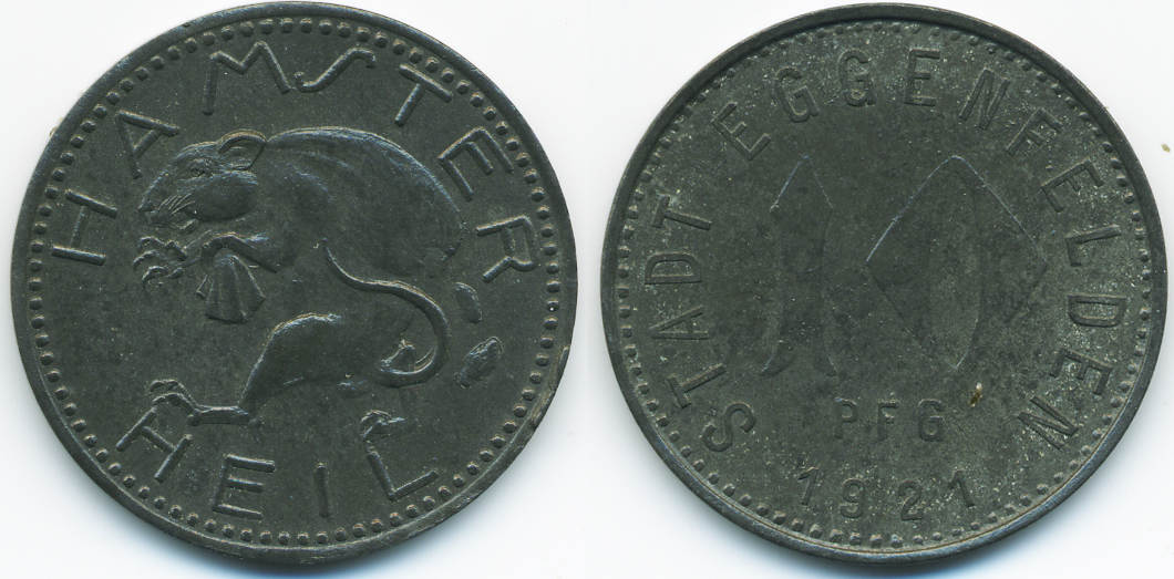 Bayern 10 Pfennig Eggenfelden Zink 1921 (Funck 108.1) UNC