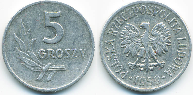 5 groszy 1959 polen 