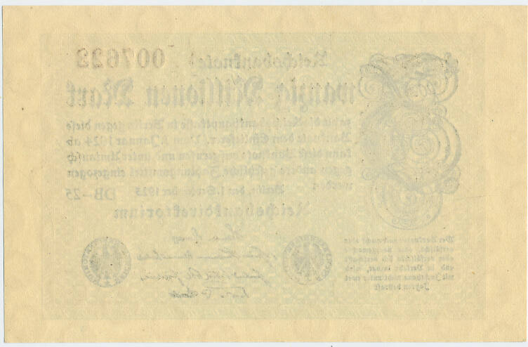 Deutsches Reich Inflation 1919-1924 20 Millionen Mark 1923 Rosenberg Nr ...