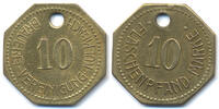 Bayern - Kulmbach 10 Flaschenpfand-Marke Brauerei-Vereinigung-Kulmbach (Menzel 17589.2) -