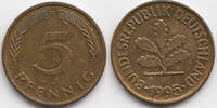 BRD 5 Pfennig Stahl/tombakplattiert - Doppelsenkung -
